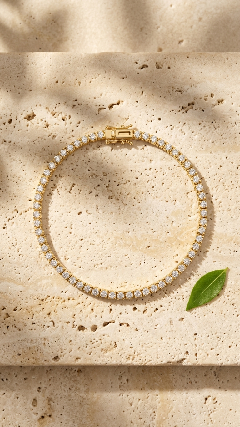 Lucienne 9ct gold lab grown diamond line bracelet