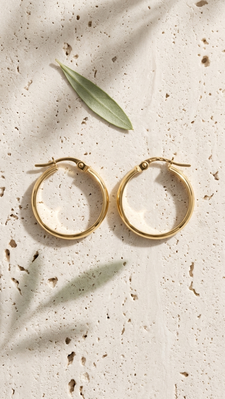 Isolde 9ct gold creole earrings