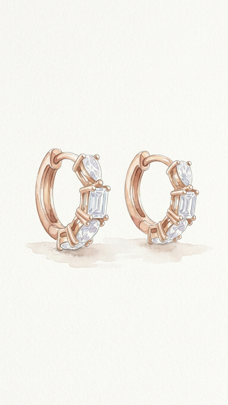 Elara Huggie Diamond Earrings