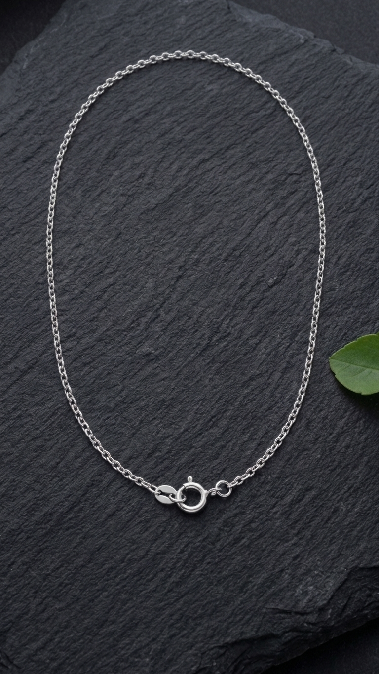 Grace 9k white gold trace chain necklace, Luma Jewellery