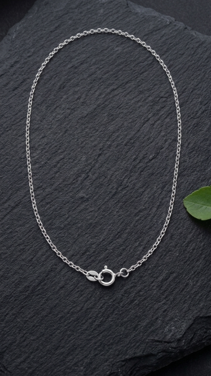 Grace 9k white gold trace chain necklace, Luma Jewellery