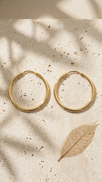 Maia 9ct gold hoop earrings