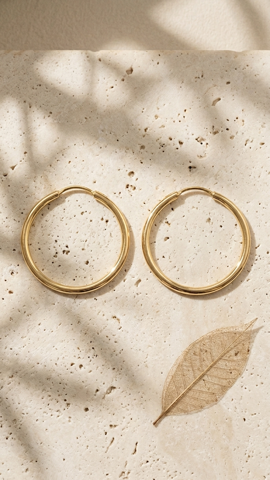 Maia 9ct gold hoop earrings
