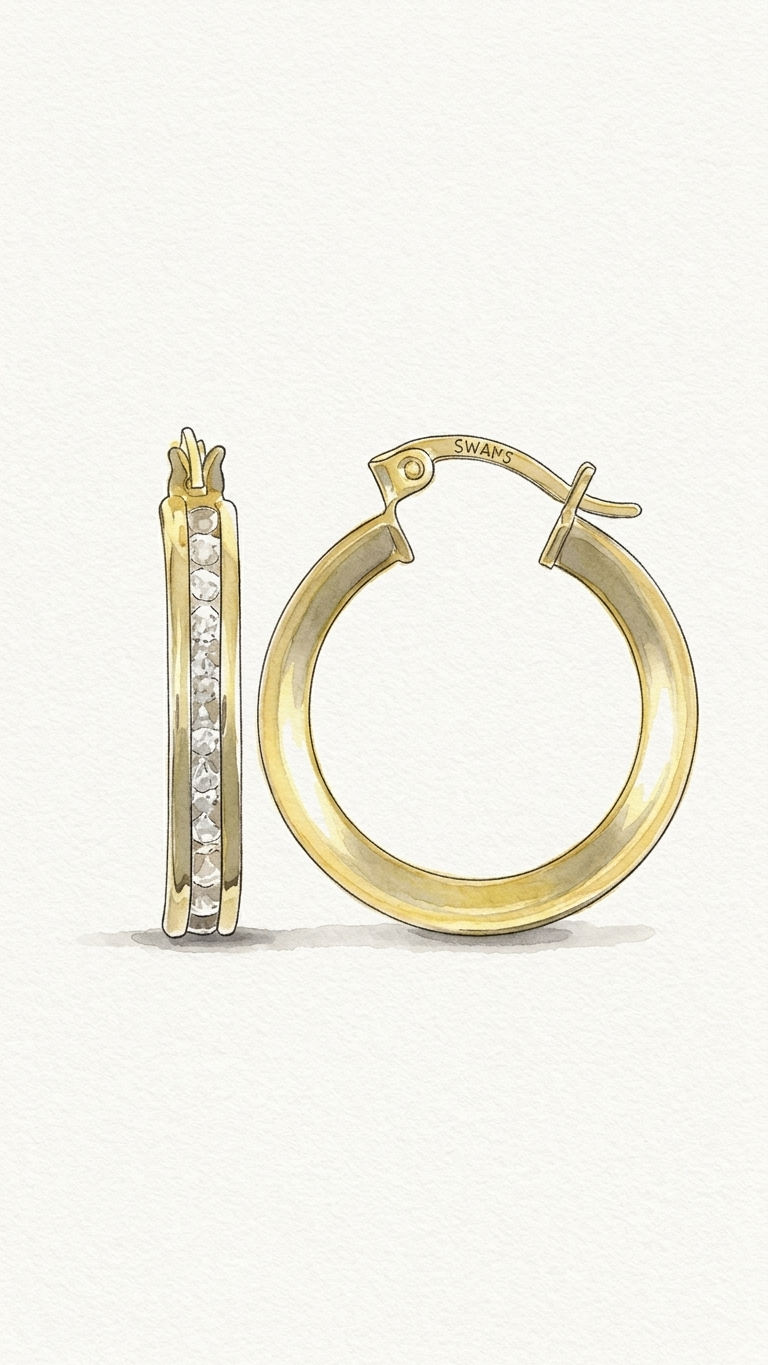 Iris 9k Gold Creole Earrings