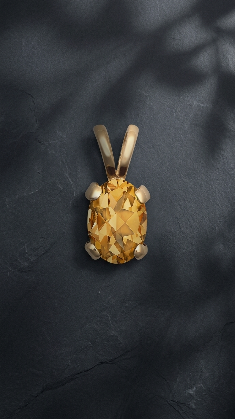 Sabine 9ct gold gemstone pendant