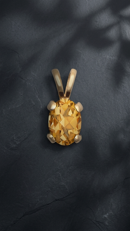 Sabine 9ct gold gemstone pendant