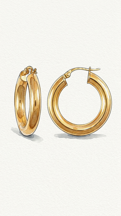 Cressida 9k Gold Creole Earrings