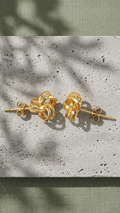 Sanna 9k yellow gold knot stud earrings, Luma Jewellery