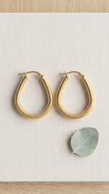 Aria 9k yellow gold creole earrings, Luma Jewellery