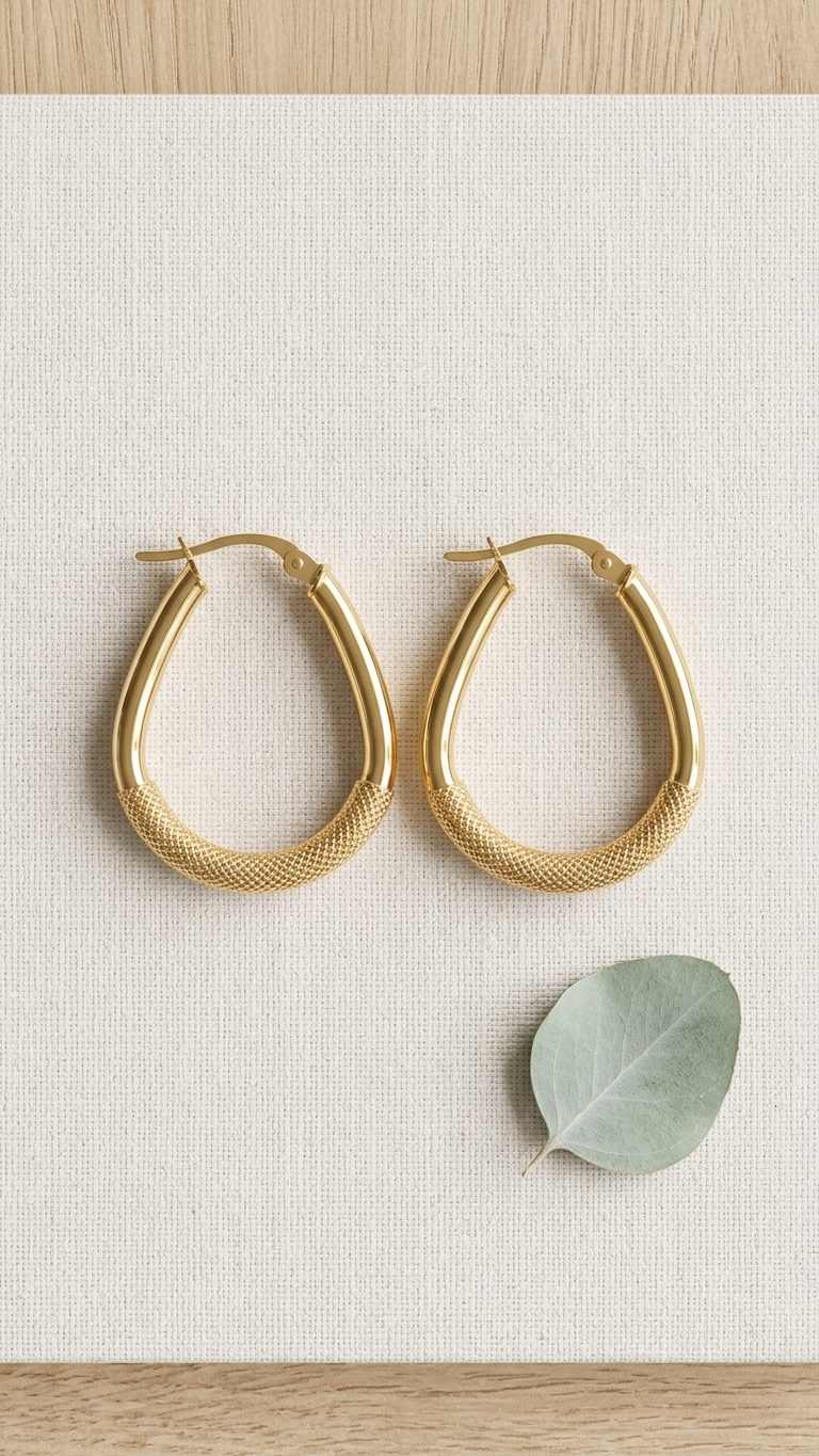 Aria 9k yellow gold creole earrings, Luma Jewellery
