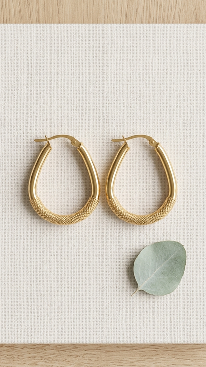 Aria 9k yellow gold creole earrings, Luma Jewellery