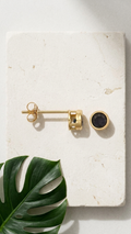 Brisa 9k yellow gold gemstone stud earrings, Luma Jewellery