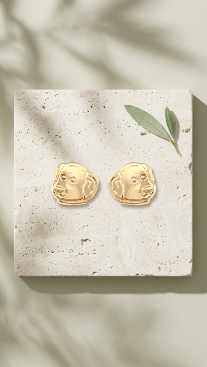 Elise 9k yellow gold stud earrings, Luma Jewellery