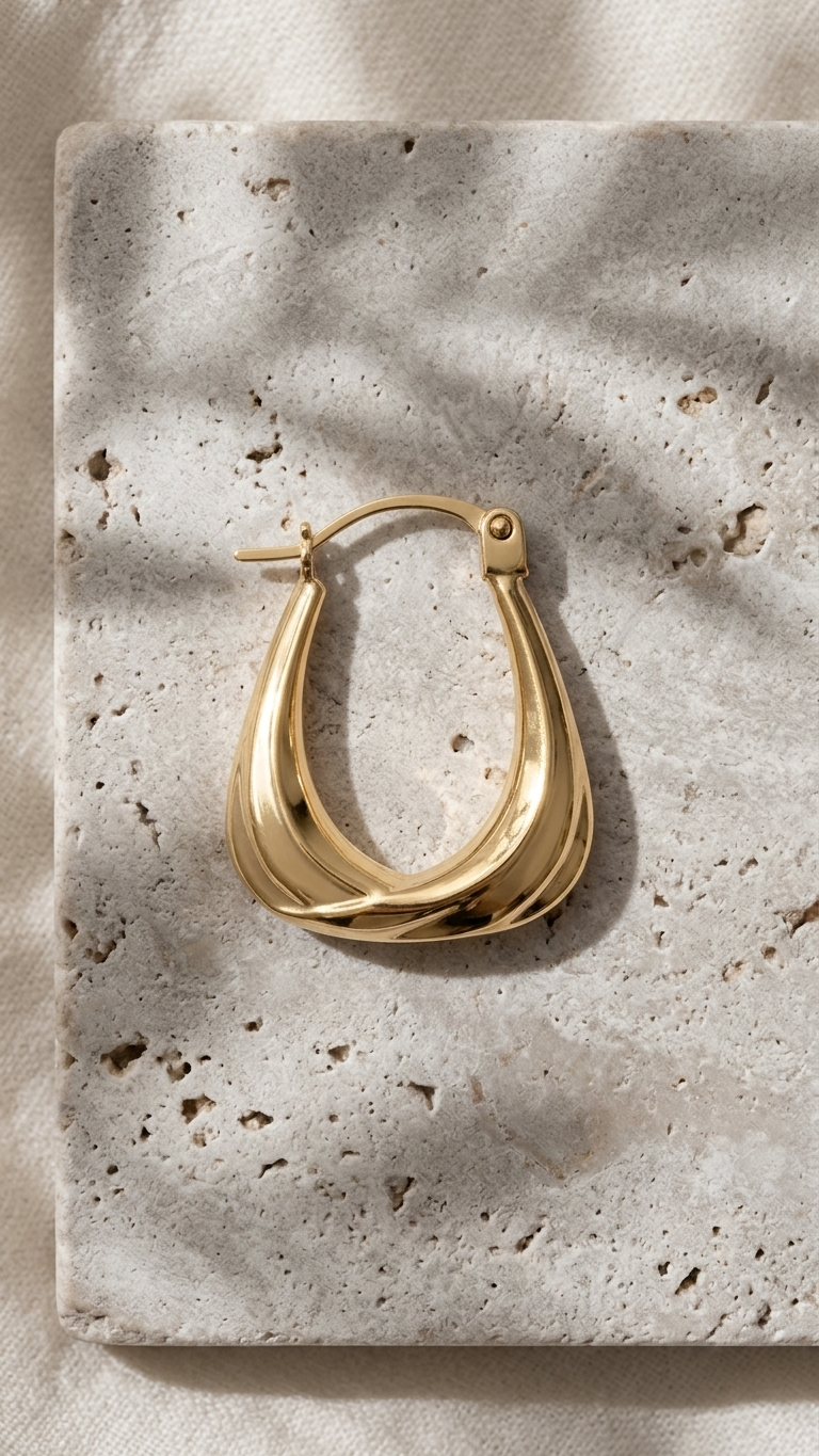 Kira 9k yellow gold creole earrings, Luma Jewellery