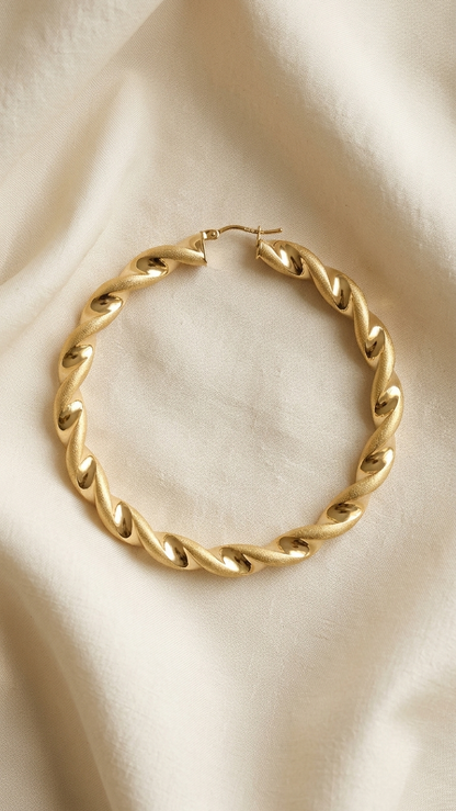 Zia 9k yellow gold creole earrings, Luma Jewellery