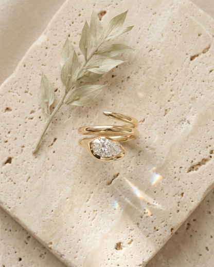 Nyra Gold Lab Grown Diamond Serpent Ring