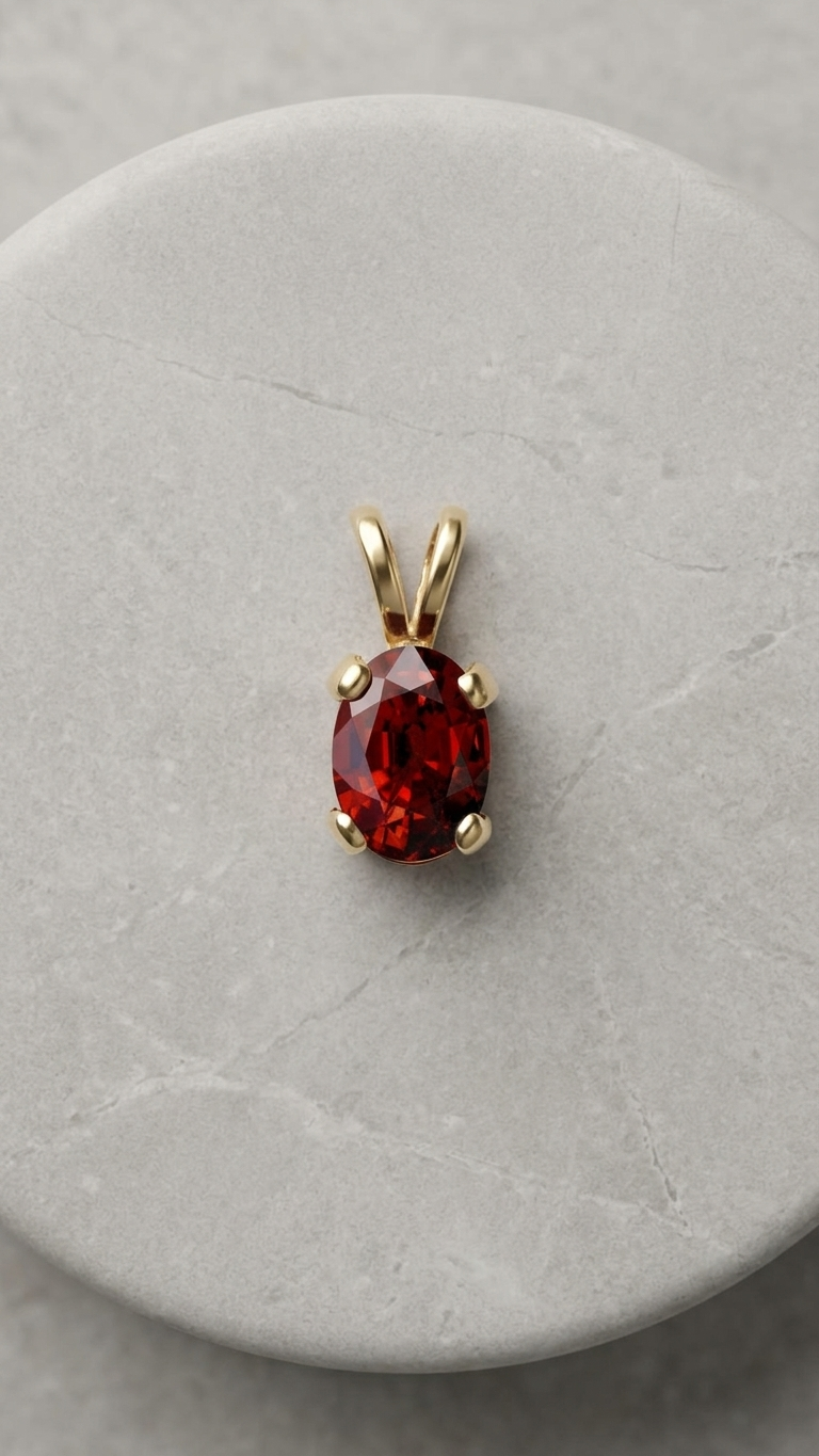 Sabine 9ct gold gemstone pendant