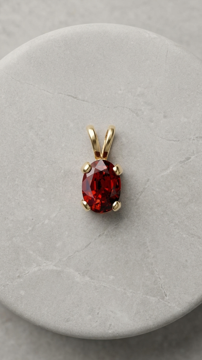 Sabine 9ct gold gemstone pendant