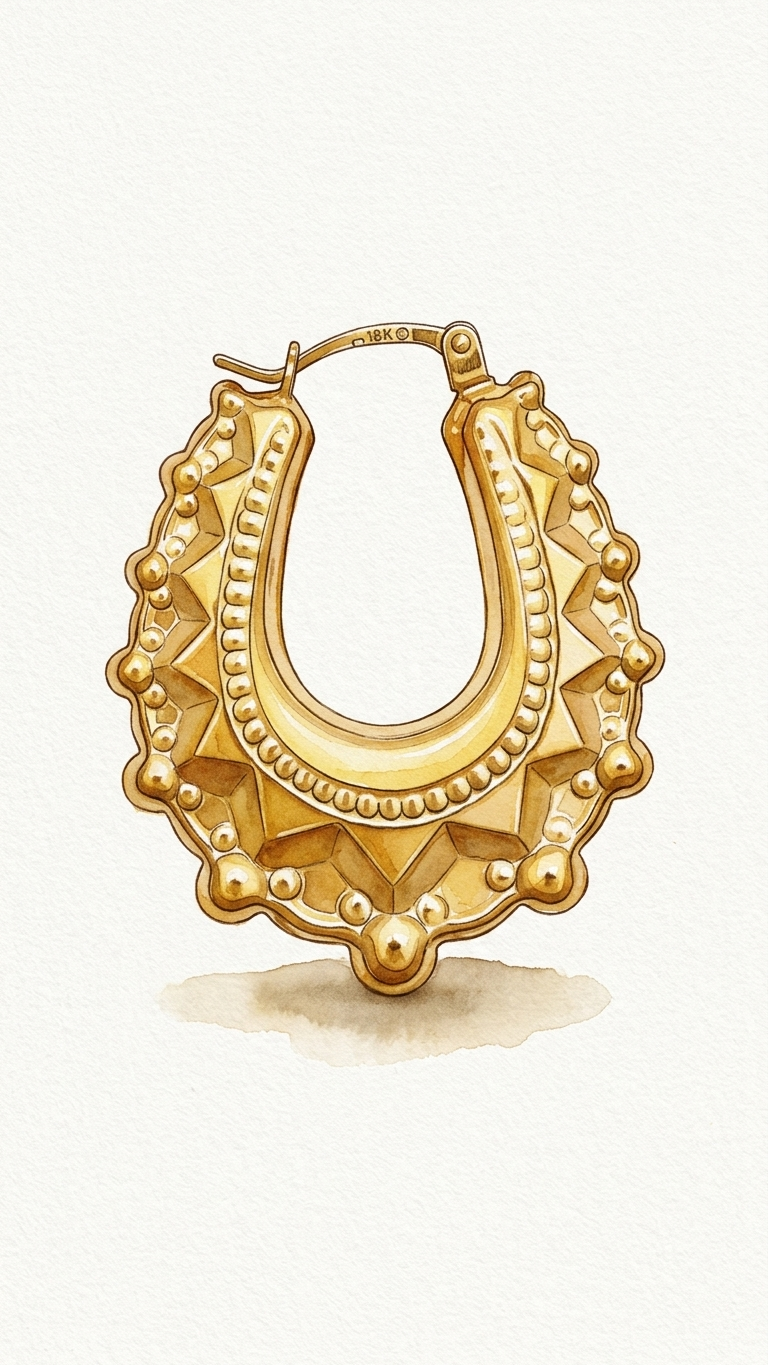 Daphne 9k Gold Creole Earrings