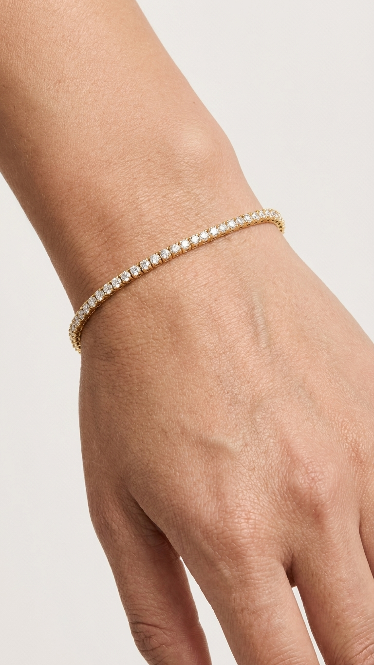 Lucienne 9ct gold lab grown diamond line bracelet