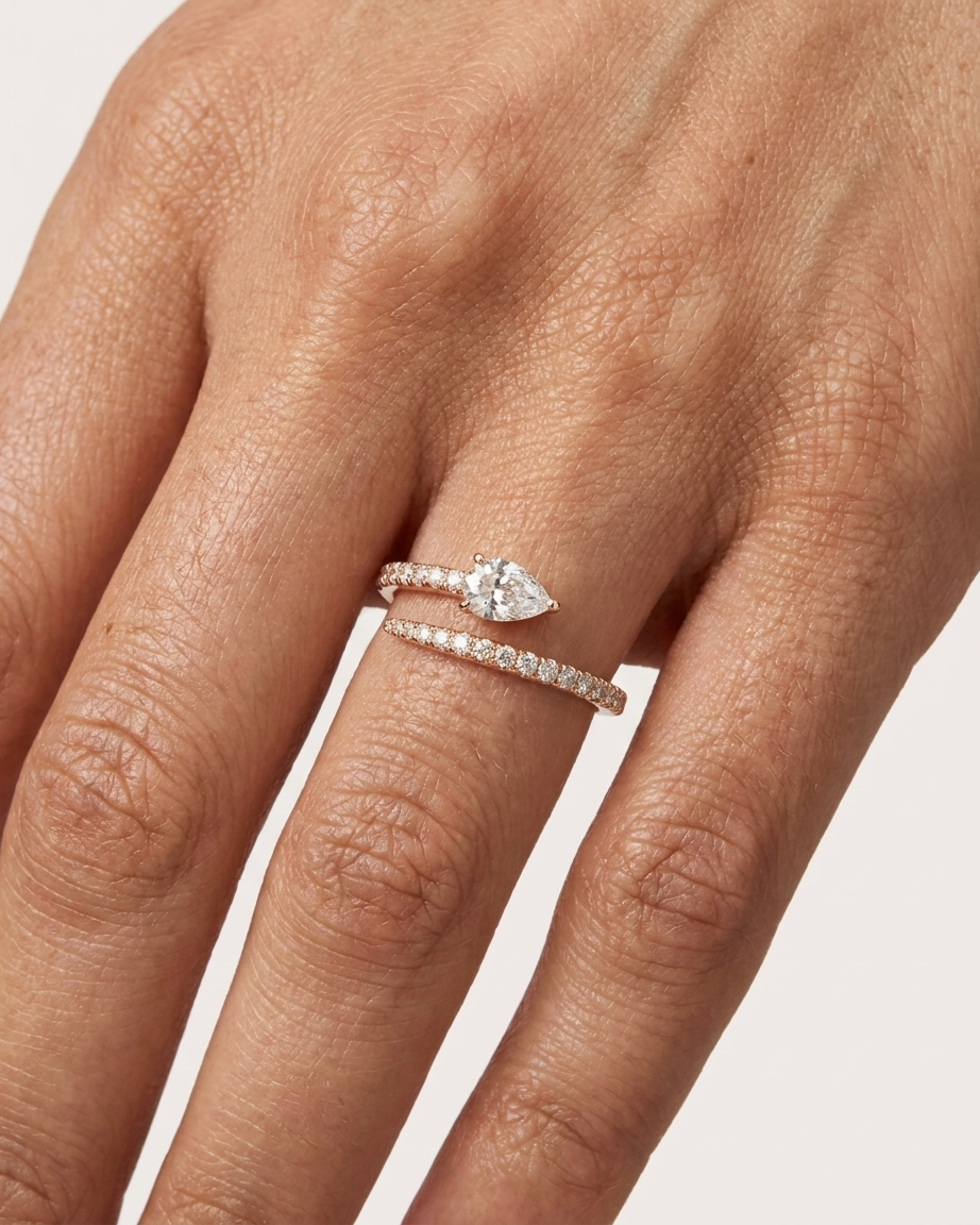 Serica Gold Lab Grown Diamond Serpent Ring