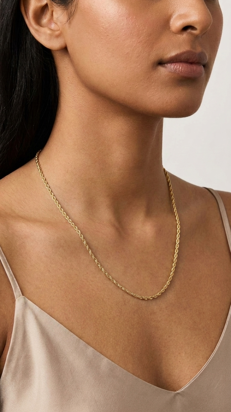Eirene 9k yellow gold chain necklace, Luma Jewellery