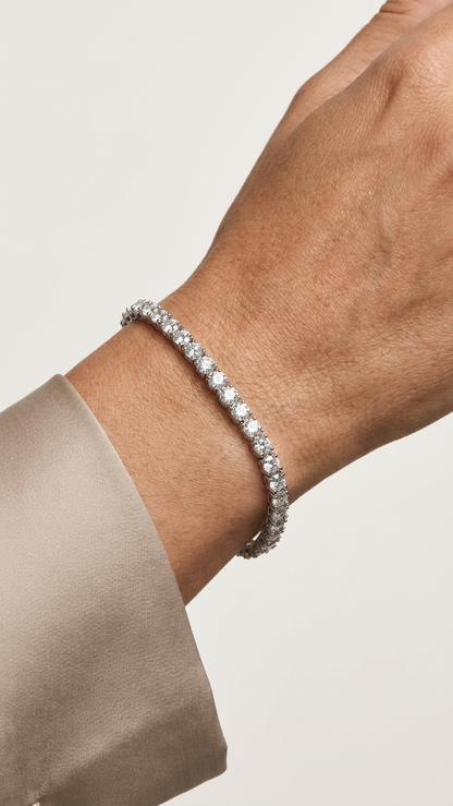 Ameline classic set platinum lab grown diamond tennis bracelet, Luma Jewellery