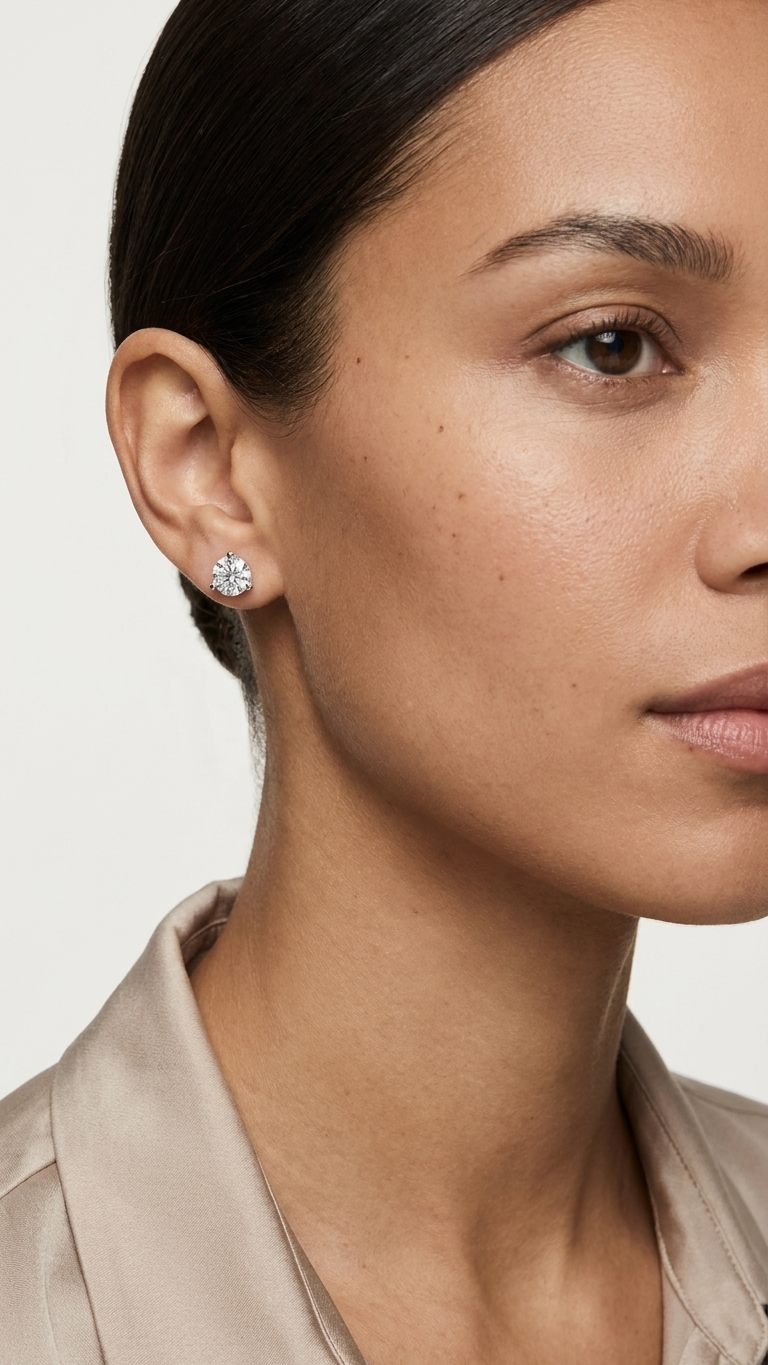 Aveline martini three claw lab grown diamond stud earrings, Luma Jewellery