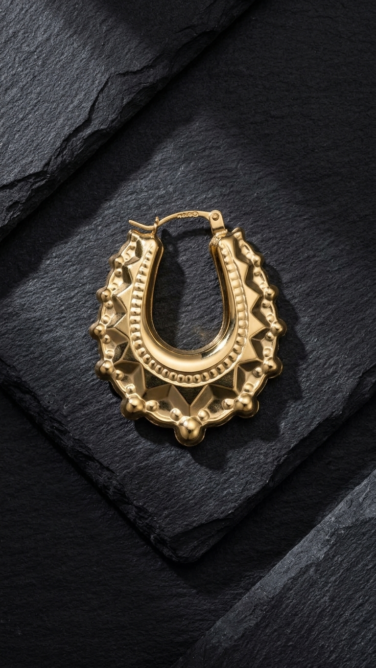 Daphne 9k Gold Creole Earrings