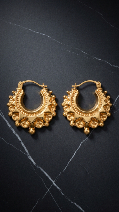 Oriana 9k Gold Creole Earrings
