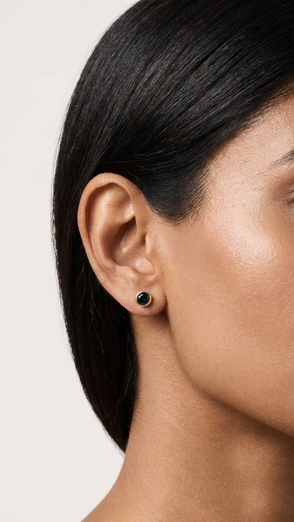 Brisa 9k yellow gold gemstone stud earrings, Luma Jewellery