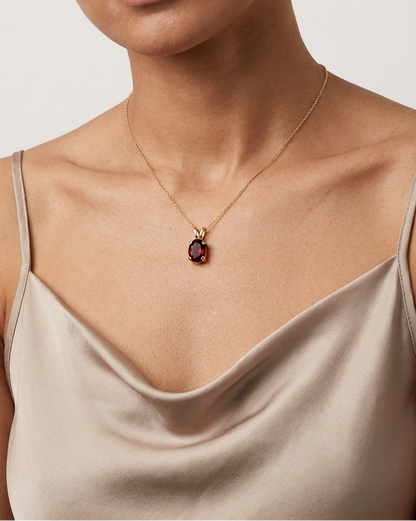 Sabine 9ct gold gemstone pendant