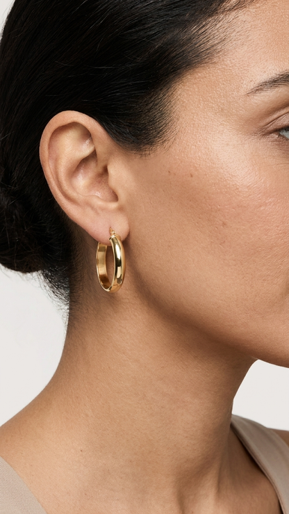 Isolde 9ct gold creole earrings