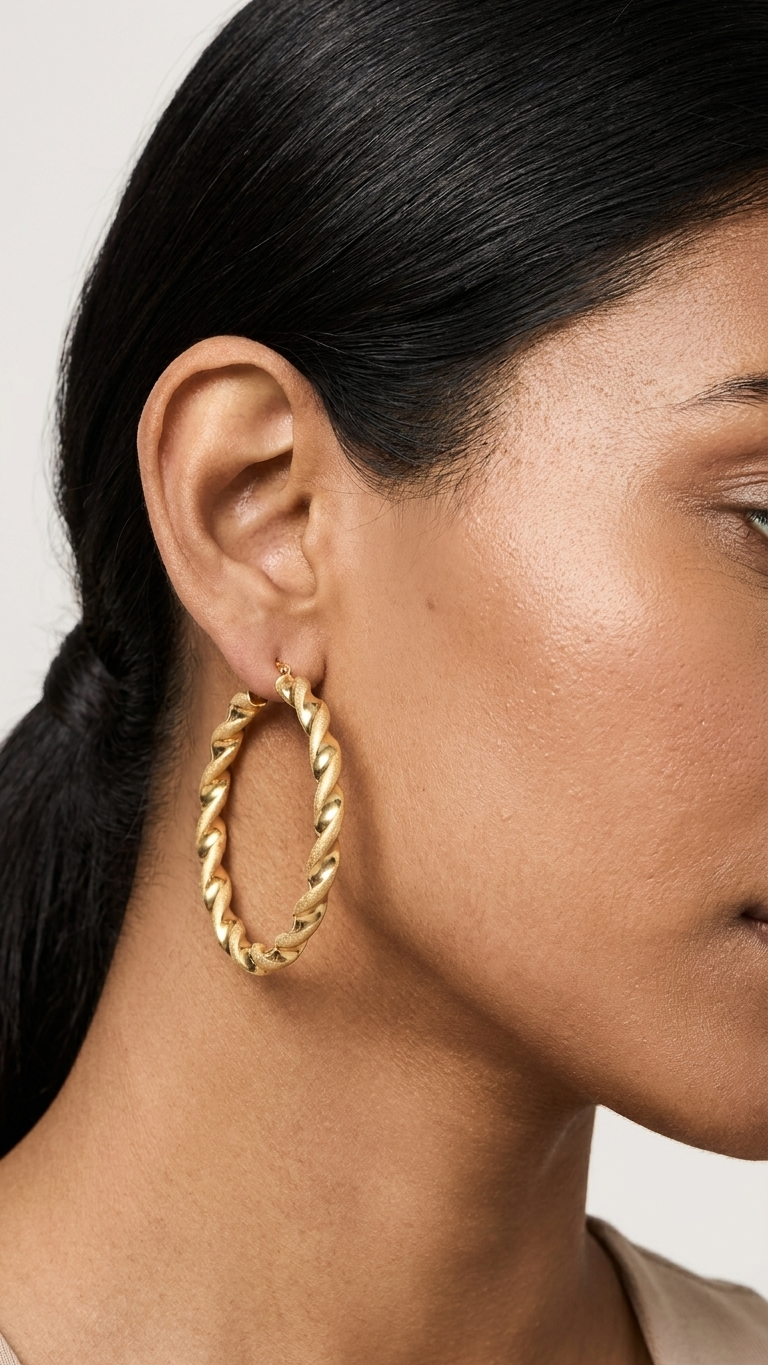 Zia 9k yellow gold creole earrings, Luma Jewellery