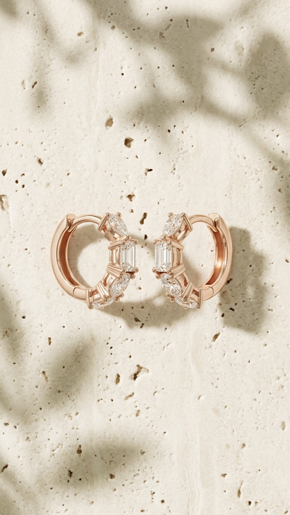 Elara Huggie Diamond Earrings