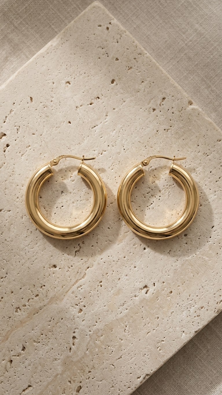 Cressida 9k Gold Creole Earrings