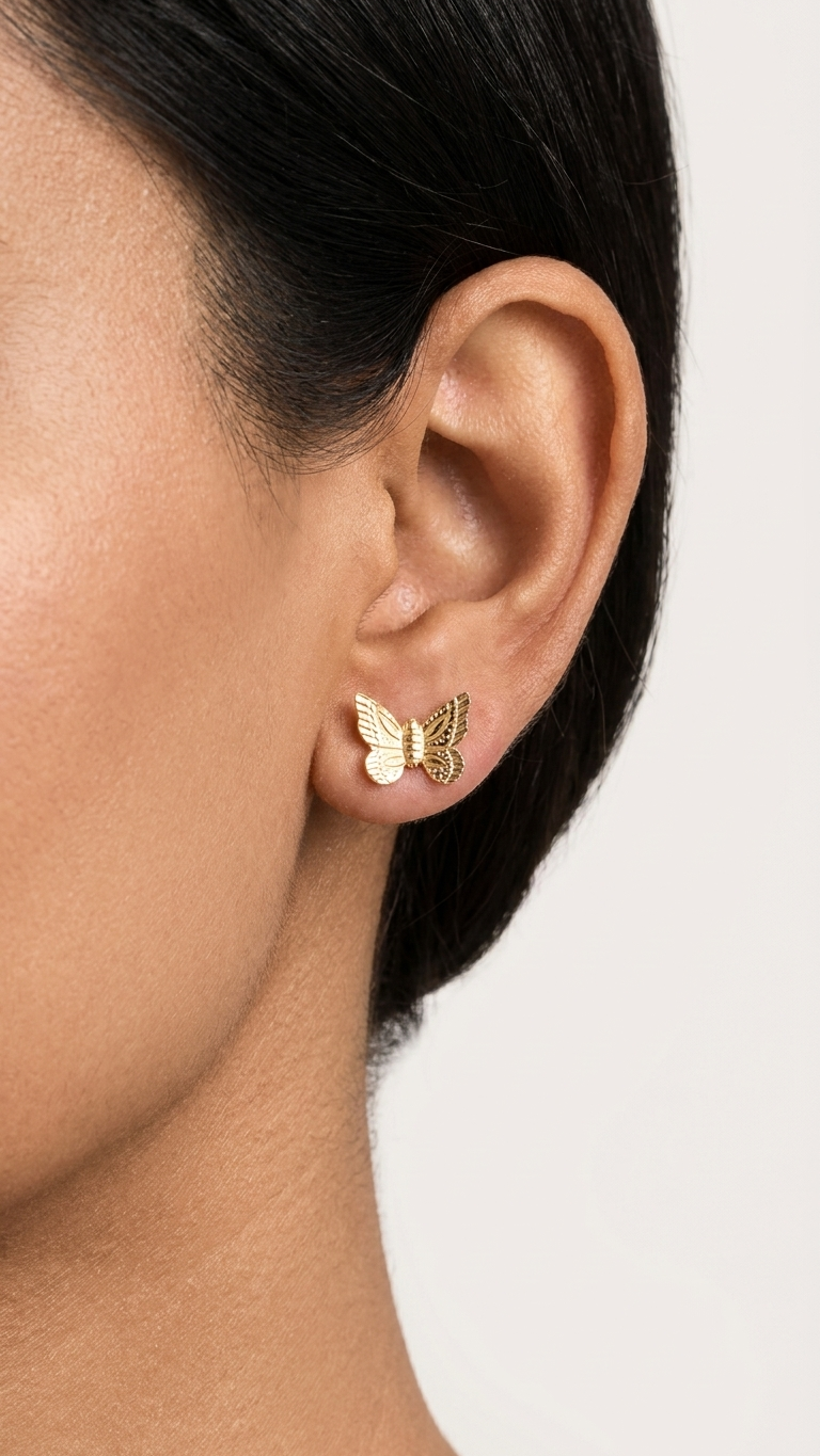 Alba 9k yellow gold stud earrings, Luma Jewellery