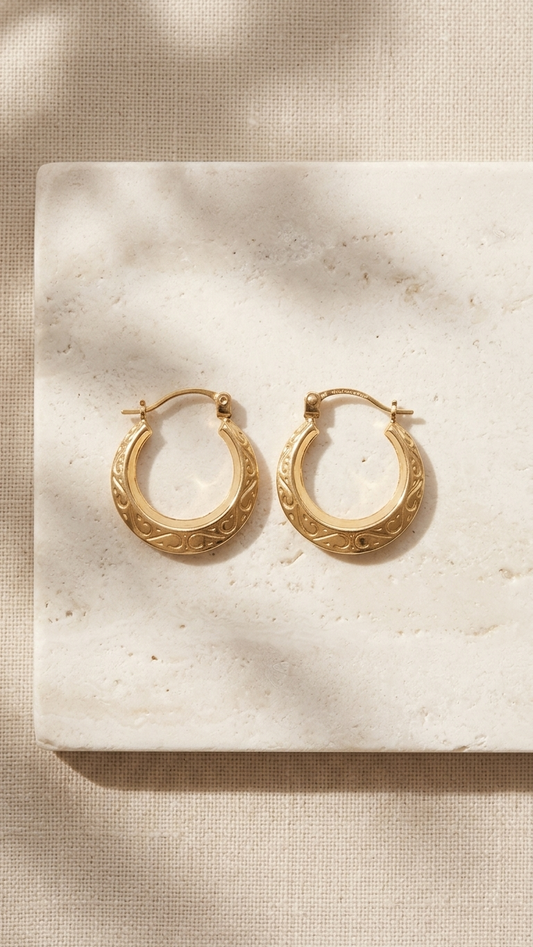 Liora 9k Gold Creole Earrings