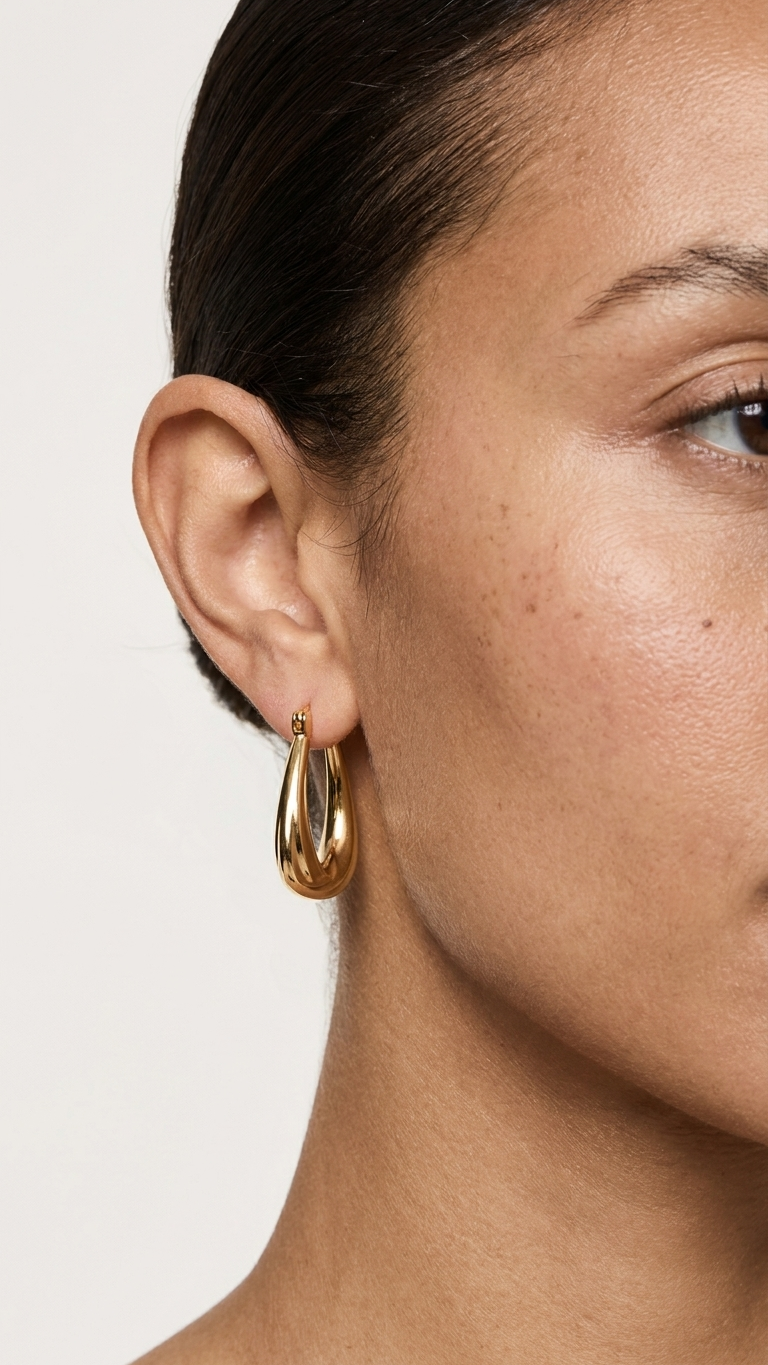 Kira 9k yellow gold creole earrings, Luma Jewellery