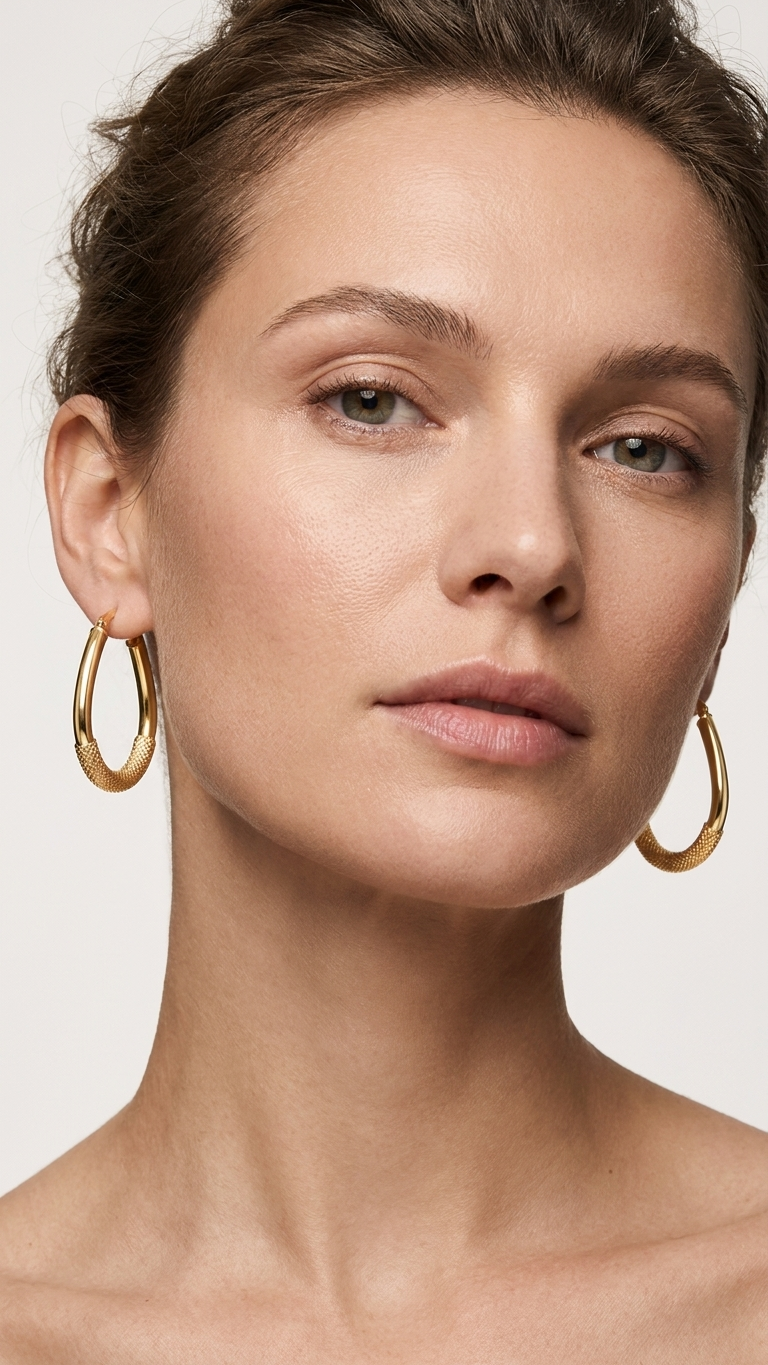 Aria 9k yellow gold creole earrings, Luma Jewellery