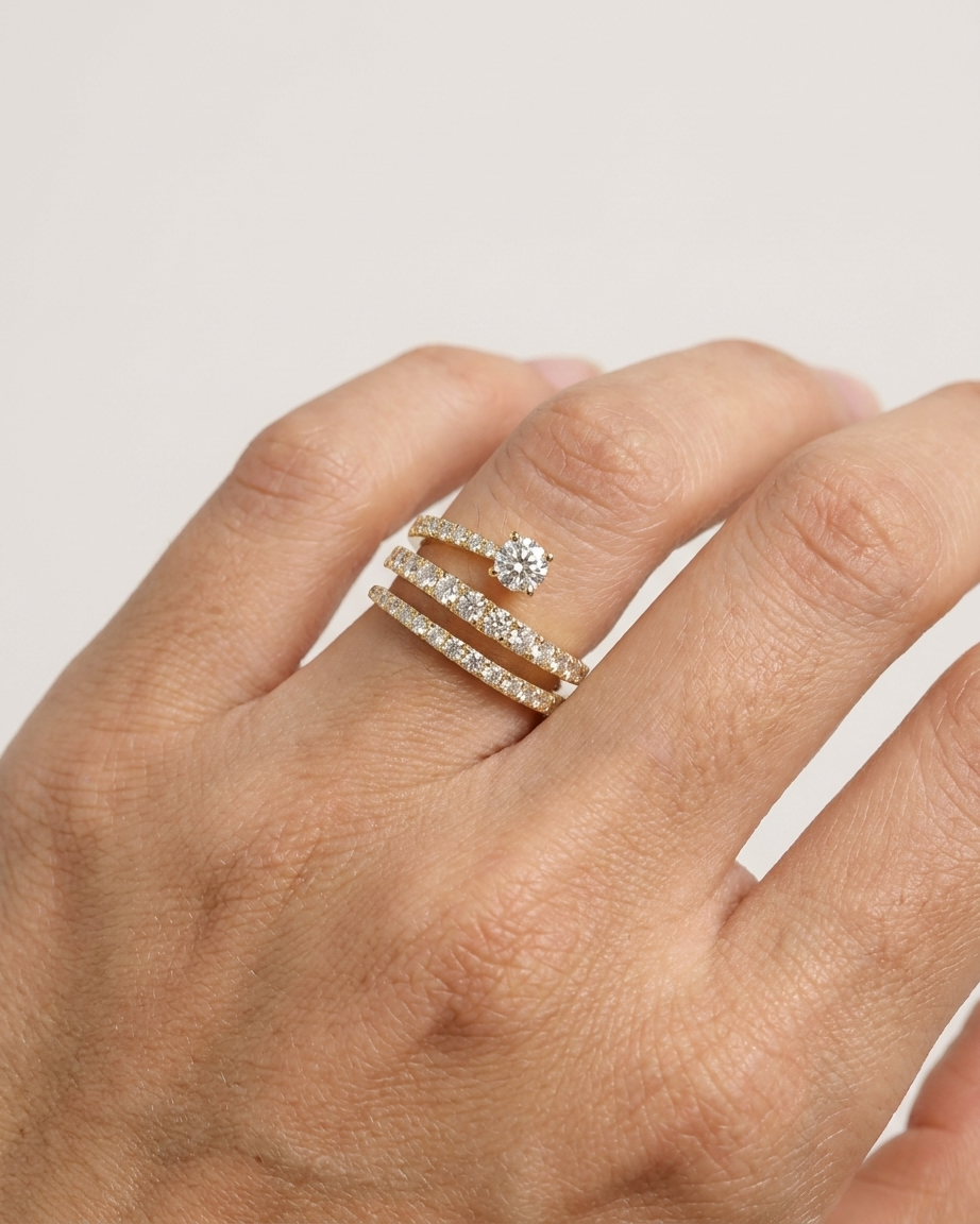 Virelle Gold Lab Grown Diamond Serpent Ring