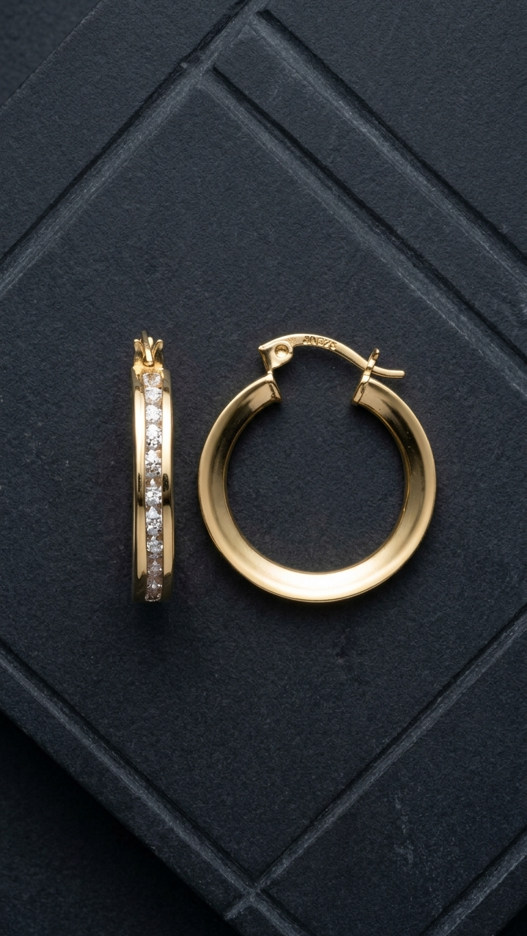 Iris 9k Gold Creole Earrings