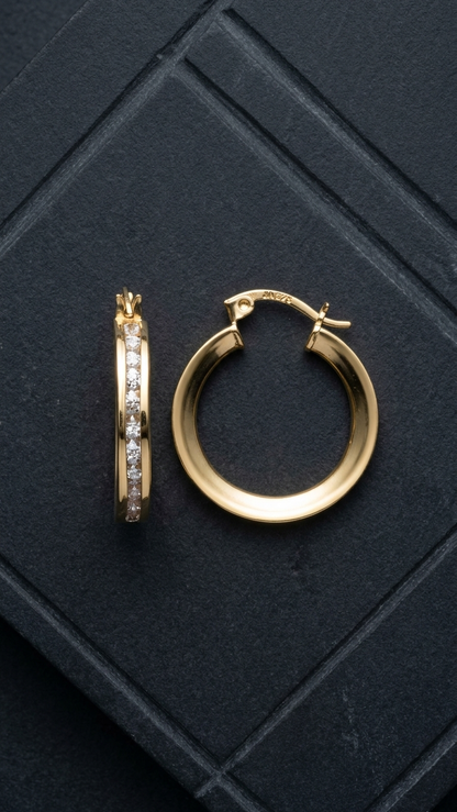 Iris 9k Gold Creole Earrings
