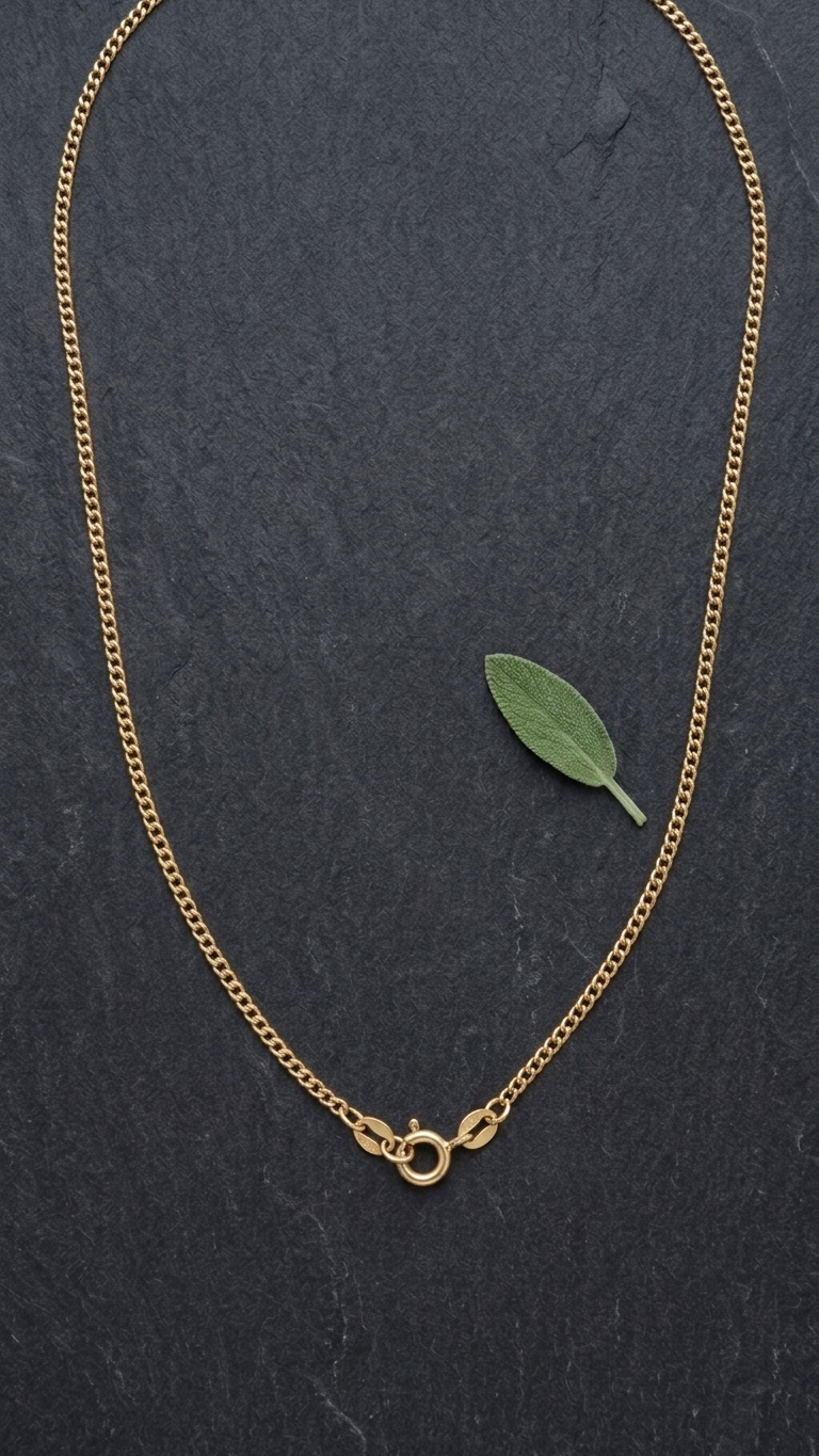 Cherish 18k yellow gold curb chain necklace, Luma Jewellery