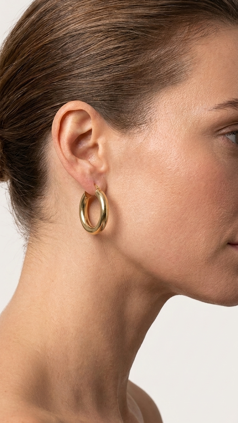 Cressida 9k Gold Creole Earrings