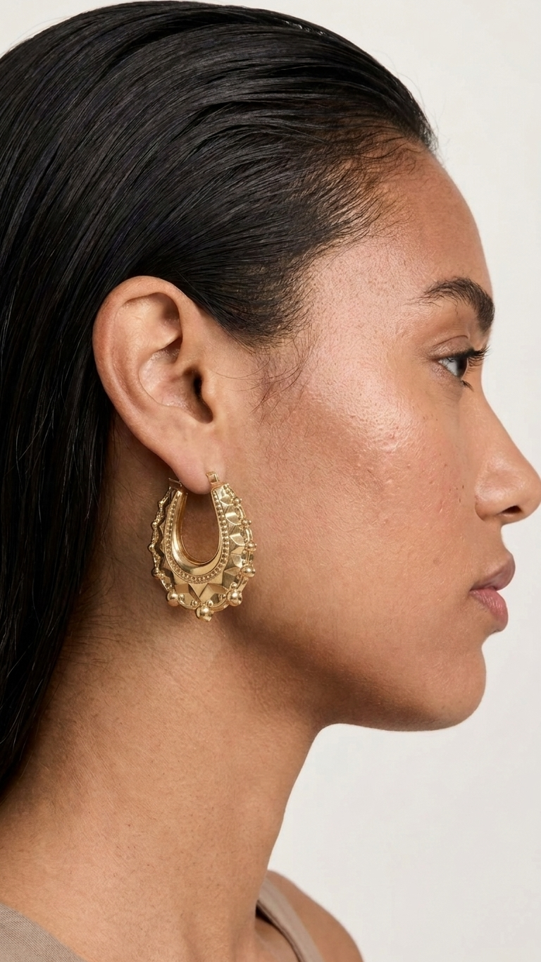 Daphne 9k Gold Creole Earrings