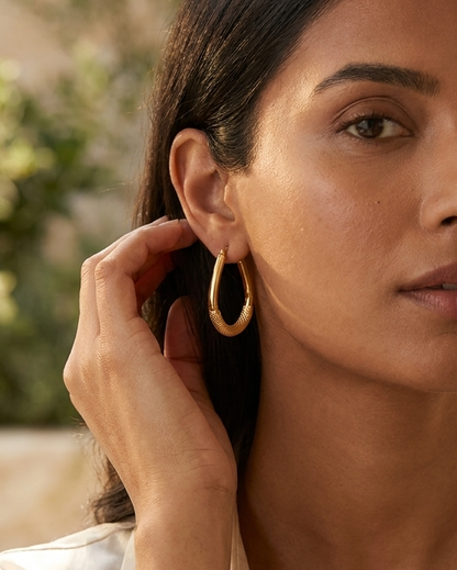 Aria 9k yellow gold creole earrings, Luma Jewellery