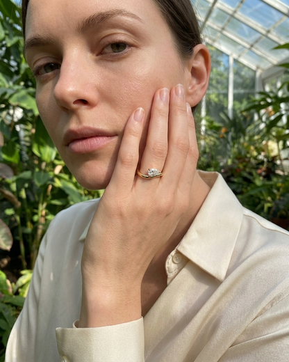 Cyra Gold Lab Grown Diamond Serpent Ring