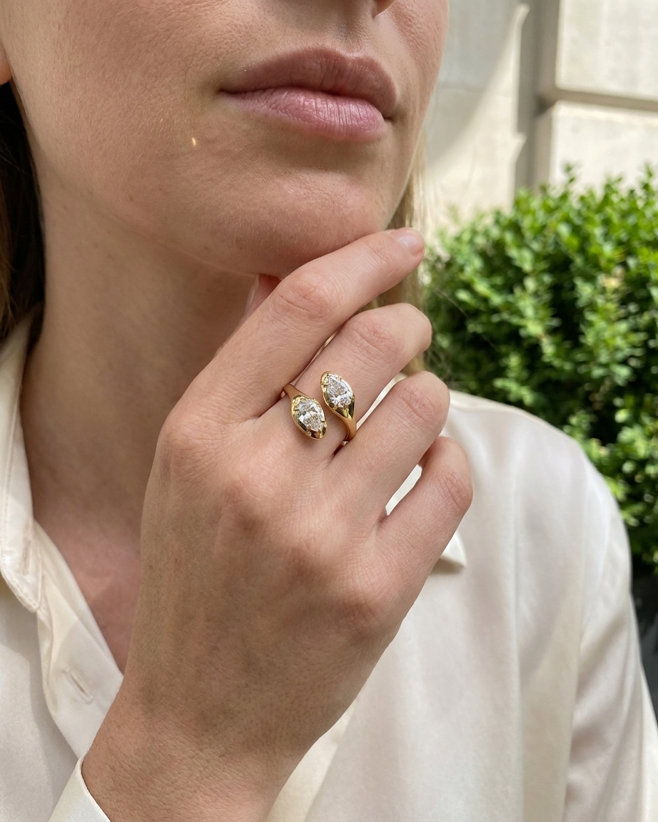 Nerai Gold Lab Grown Diamond Serpent Ring