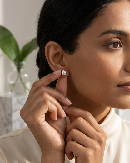 Aveline martini three claw lab grown diamond stud earrings, Luma Jewellery